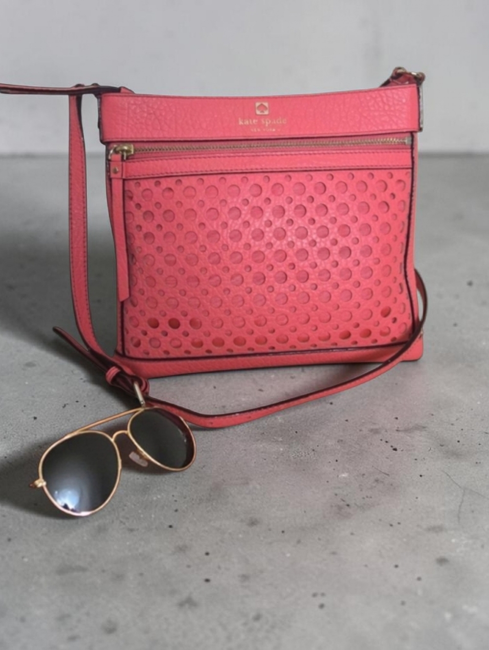 Kate Spade New York Perri Lane Bubbles "Reidy" Peony Crossbody Bag